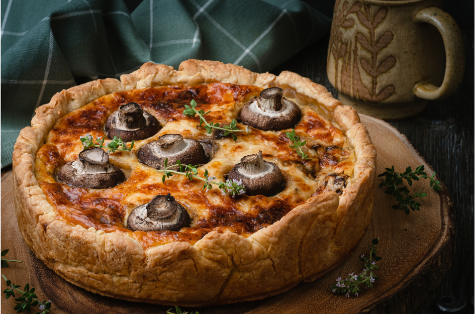 Quiche aux poireaux et champignons