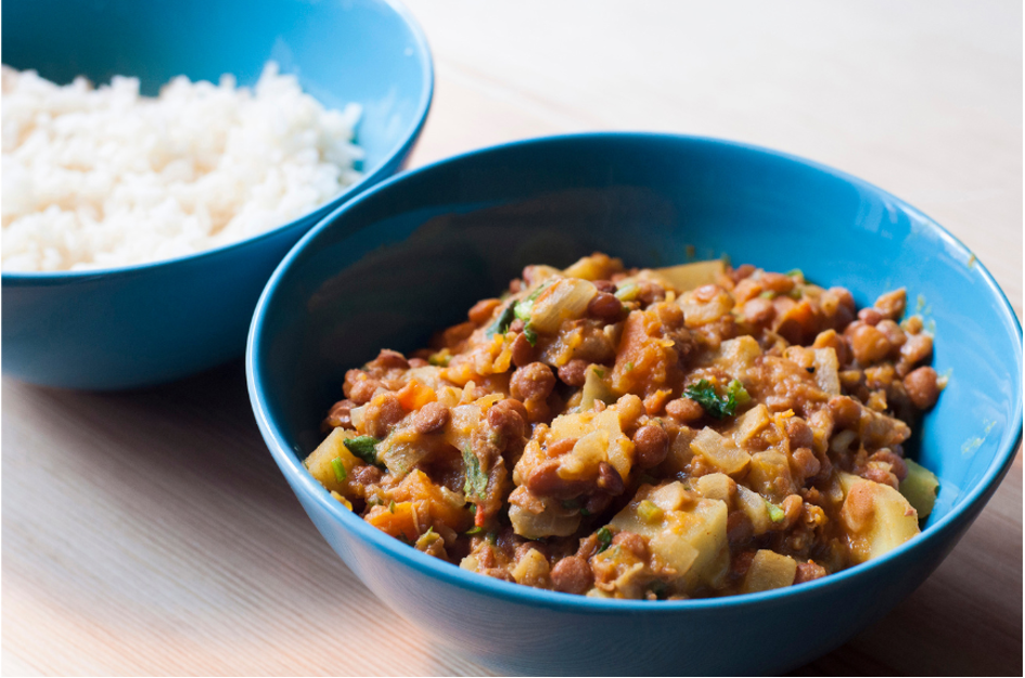 Curry de chou-fleur aux lentilles