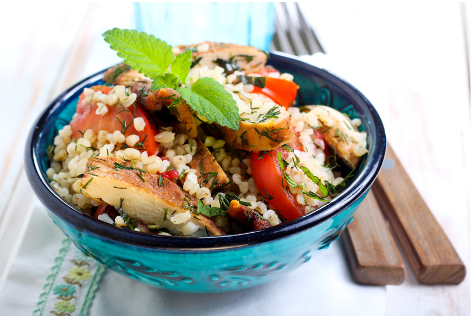 Taboulé au poulet mariné